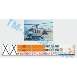 Calcas Helicóptero BK-117 HGC-201, decoración " gris, GUARDIA CIVIL". Escala 1:72. Marca Trenmilitaria. Ref: 000_7562.