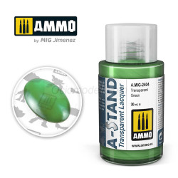 A-STAND Verde Transparente. Bote de 30 ml. Marca Ammo of Mig Jimenez. Ref: AMIG2404, 2404.