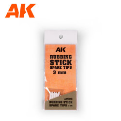 RUBBING STICK SPARE TIPS 3mm. 5ud. Marca AK Interactive. Ref: AK9318.