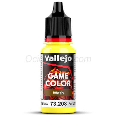 Acrilico Game Color, lavado Amarillo. Bote 17 ml. Marca Vallejo. Ref:73208, 73.208.