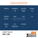 Acrílicos de 3rd Generación, DEEP BLUE – STANDARD. Bote 17 ml. Marca Ak-Interactive. Ref: Ak11182.