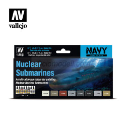 Set Model air, Nuclear Submarines. 8 Colores. Bote 17 ml. Marca Vallejo. Ref: 71.611, 71611.
