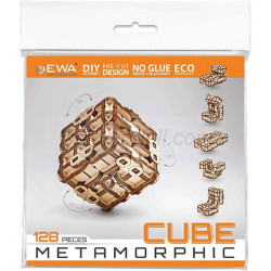 Puzzle Cubo Metamórfico, 128pz, madera contrachapada. Marca Ewa. Ref: 0301.