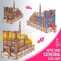 Catedral de Notre Dame (Eco - light) 204 piezas, madera contrachapada, Kit de montaje. Marca Mr.playwood. Ref: 10210.