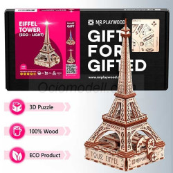 Torre Eiffel (Eco - light) 163 piezas, madera contrachapada. Marca Mr.playwood. Ref: 10205.