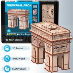 Arco del Triunfo 96 pz, madera contrachapada, Kit de montaje. Marca Mr.playwood. Ref: 10408.