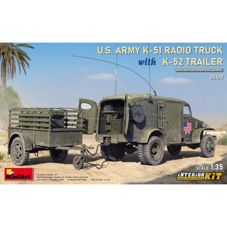 US ARMY K-51 RADIO TRUCK WITH K-52 TRAILER. INTERIOR KIT. Escala 1:35. Marca Miniart. Ref: 35418.