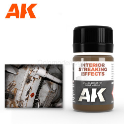 Suciedad escurrida para interiores, INTERIOR STREAKING EFFECTS. Bote de 35 ml. Marca AK Interactive. Ref: AK094.
