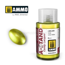 A-STAND Candy Amarillo Limón. Bote de 30 ml. Marca Ammo of Mig Jimenez. Ref: AMIG2454, 2454.