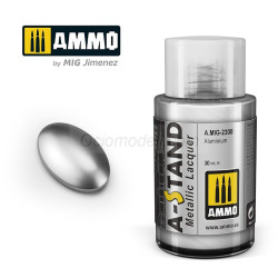 A-STAND Aluminio. Bote de 30 ml. Marca Ammo of Mig Jimenez. Ref: AMIG2300, 2300.