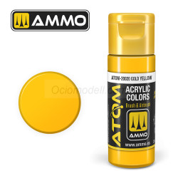 ATOM COLOR Gold Yellow. Nueva Fórmula. Bote 20 ml. Marca Ammo by Mig Jimenez. Ref: ATOM-20020.