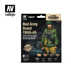 Red Army Scout 1943-45. 8 Botes 17 ml + Alpine Miniature. Marca Vallejo. Ref: 70248, 70.248.