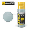 ATOM COLOR Light Ghost Gray. Nueva Fórmula. Bote 20 ml. Marca Ammo by Mig Jimenez. Ref: ATOM-20129.