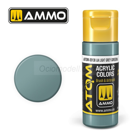 ATOM COLOR IJA Light Grey Green. Nueva Fórmula. Bote 20 ml. Marca Ammo by Mig Jimenez. Ref: ATOM-20138.