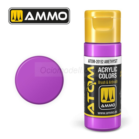 ATOM COLOR Amethyst. Nueva Fórmula. Bote 20 ml. Marca Ammo by Mig Jimenez. Ref: ATOM-20152.