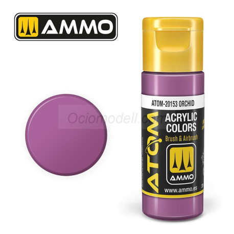 ATOM COLOR Orquídea. Nueva Fórmula. Bote 20 ml. Marca Ammo by Mig Jimenez. Ref: ATOM-20153.