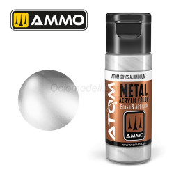 ATOM COLOR METALLIC Aluminio. Nueva Fórmula. Bote 20 ml. Marca Ammo by Mig Jimenez. Ref: ATOM-20165.