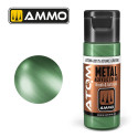 ATOM COLOR METALLIC Verde Aotake. Nueva Fórmula. Bote 20 ml. Marca Ammo by Mig Jimenez. Ref: ATOM-20175.