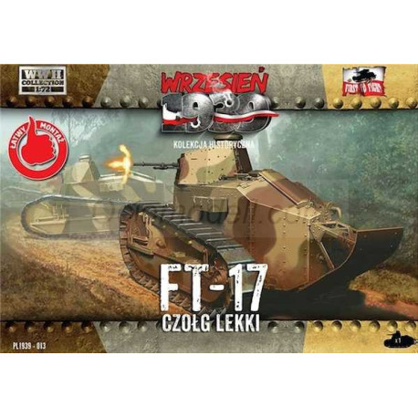 Renault FT-17 light tank, con torreta octogonal y una ametralladora. Escala 1:72. Marca First to Fight. Ref: PL1939-013.