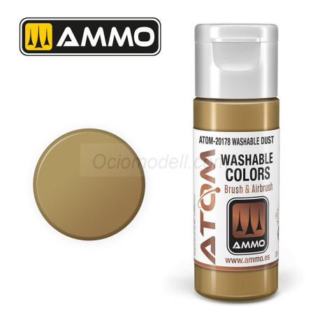 ATOM COLOR Polvo Lavable. Nueva Fórmula. Bote 20 ml. Marca Ammo by Mig Jimenez. Ref: ATOM-20178.