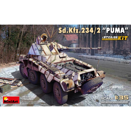 SD.KFZ.234/2 PUMA con interiores. Escala 1:35. Marca Miniart. Ref: 35414.