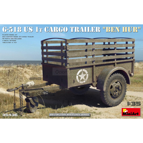 G-518 US 1t CARGO TRAILER “BEN HUR”. Escala 1:35. Marca Miniart. Ref: 35436.