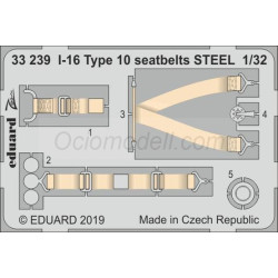 I-16 Type 10 seatbelts STEEL. Escala: 1:32. Marca Eduard. Ref: 33239.