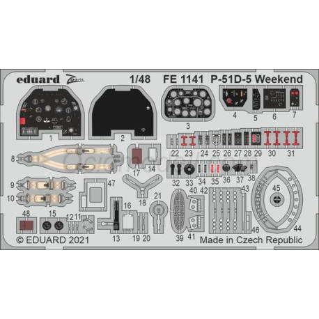 P-51D-5 Weekend. Escala: 1:48. Marca Eduard. Ref: FE1141.