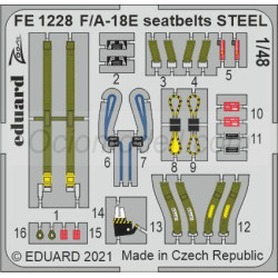 Cinturones de seguridad del F/A-18E. Escala: 1:48. Marca Eduard. Ref: FE1228.