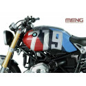 BMW R nineT Option 719 Mars Red/Cosmic Blue, prepintada. Escala 1:9. Marca Meng. Ref: MT-003t.