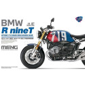 BMW R nineT Option 719 Mars Red/Cosmic Blue, prepintada. Escala 1:9. Marca Meng. Ref: MT-003t.