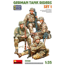 GERMAN TANK RIDERS SET 1. RESIN HEADS. Escala 1:35. Marca Miniart. Ref: 53022.