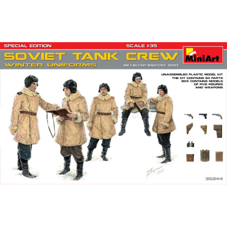 SOVIET TANK CREW (WINTER UNIFORMS) SPECIAL EDITION. Escala 1:35. Marca Miniart. Ref: 35244.