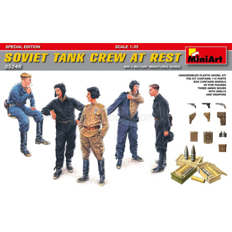 SOVIET TANK CREW AT REST. SPECIAL EDITION. Escala 1:35. Marca Miniart. Ref: 35246.