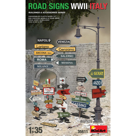 ROAD SIGNS WWII ITALY. Escala 1:35. Marca Miniart. Ref: 35611.