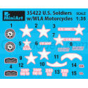 U.S. SOLDIERS WITH WLA MOTORCYCLES. Escala 1:35. Marca Miniart. Ref: 35422.