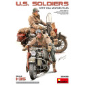 U.S. SOLDIERS WITH WLA MOTORCYCLES. Escala 1:35. Marca Miniart. Ref: 35422.