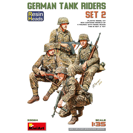 GERMAN TANK RIDERS SET 2. RESIN HEADS. Escala 1:35. Marca Miniart. Ref: 53024.