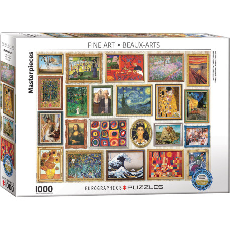 Masterpieces, Puzzle Vertical, 1000 pz. Marca Eurographics. Ref: 6000-5766.