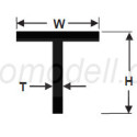 Conjunto de 3 Perfiles en " T ", 141" (3.6mm) POLYSTYRENE. Marca Evergreen. Ref: 766.