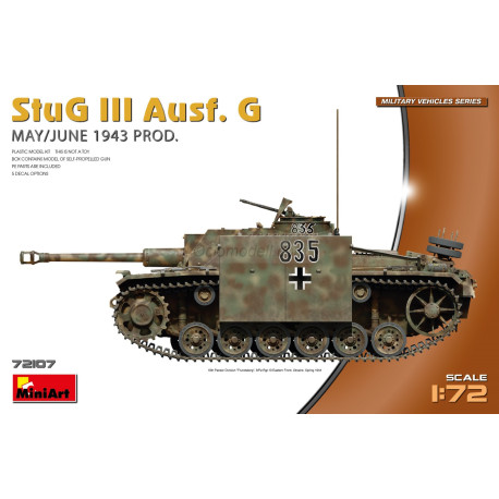 StuG III Ausf. G MAY/JUNE 1943 PROD. Escala 1:72. Marca Miniart. Ref: 72107.