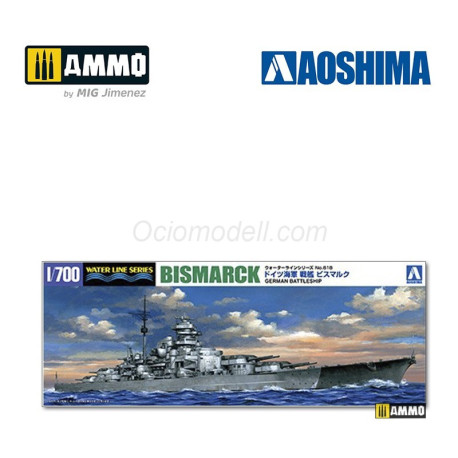 German Battleship Bismarck. Escala: 1:700. Marca: AOSHIMA. Ref: 042595.