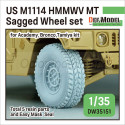 US M1025/M1114 HMMWV MT Sagged Wheel (for Tamiya, Academy, Bronco kit). Escala: 1:35. Marca Defmodel. Ref: DW35151.