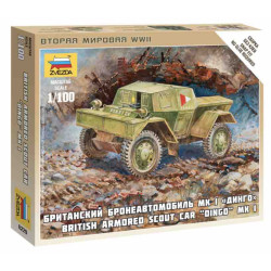 British Armored Scout Car "Dingo" Mk.I. Escala 1:100. Marca Zvezda. Ref: 6229.