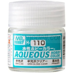 Mr.HOBBY AQUEOUS COLOR , Barniz Satinado, Varnish Semigloss. Bote 10 ml. Marca MR.Hobby. Ref: H110, 110.