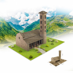 Kit de construcción de cerámica, Iglesia de Santa Coloma (Andorra). Marca Keranova. Ref: 30117.