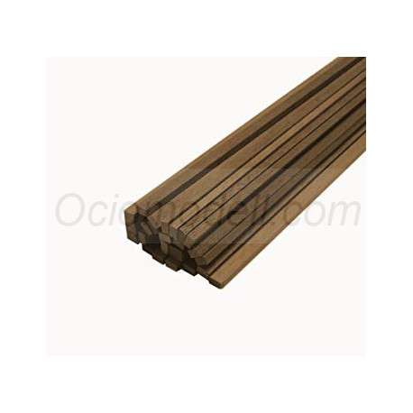 Listones madera Nogal 2 x 3 x 1000 mm. Paquete de 5 unidades. Marca Amati. Ref: 225023.