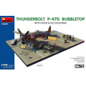 THUNDERBOLT P-47D BUBBLETOP WITH BASE & ACCESSORIES. BIG SET. Escala 1:48. Marca Miniart. Ref: 48018.