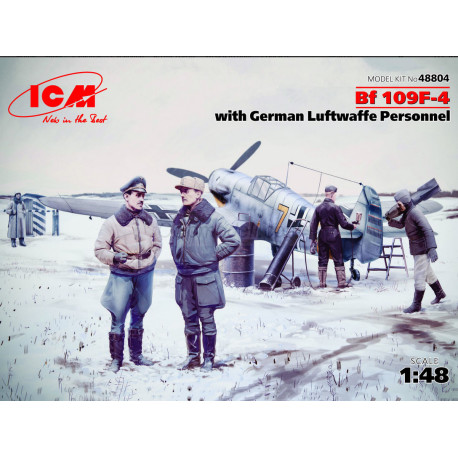 Bf 109F-4 with German Luftwaffe Personnel. Escala 1:48. Marca ICM. Ref: 48804.