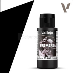 Surface Primer, Imprimación Negro brillo. Bote 60 ml. Marca Vallejo. Ref: 73.660, 73660.